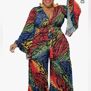5xl Animal printed rainbow maxi dress